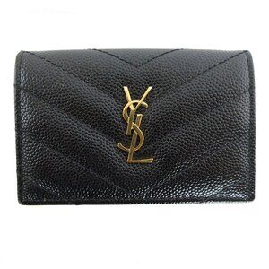 SAINT LAURENT Black Leather Wallet